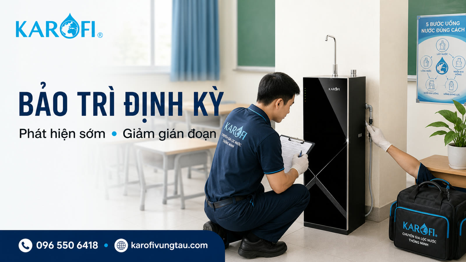 Bảo trì máy lọc nước trường học