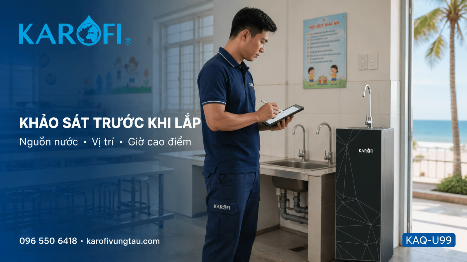 Khảo sát lắp máy lọc nước trường học
