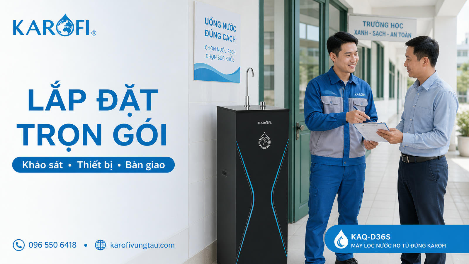 Lắp máy lọc nước trường học trọn gói