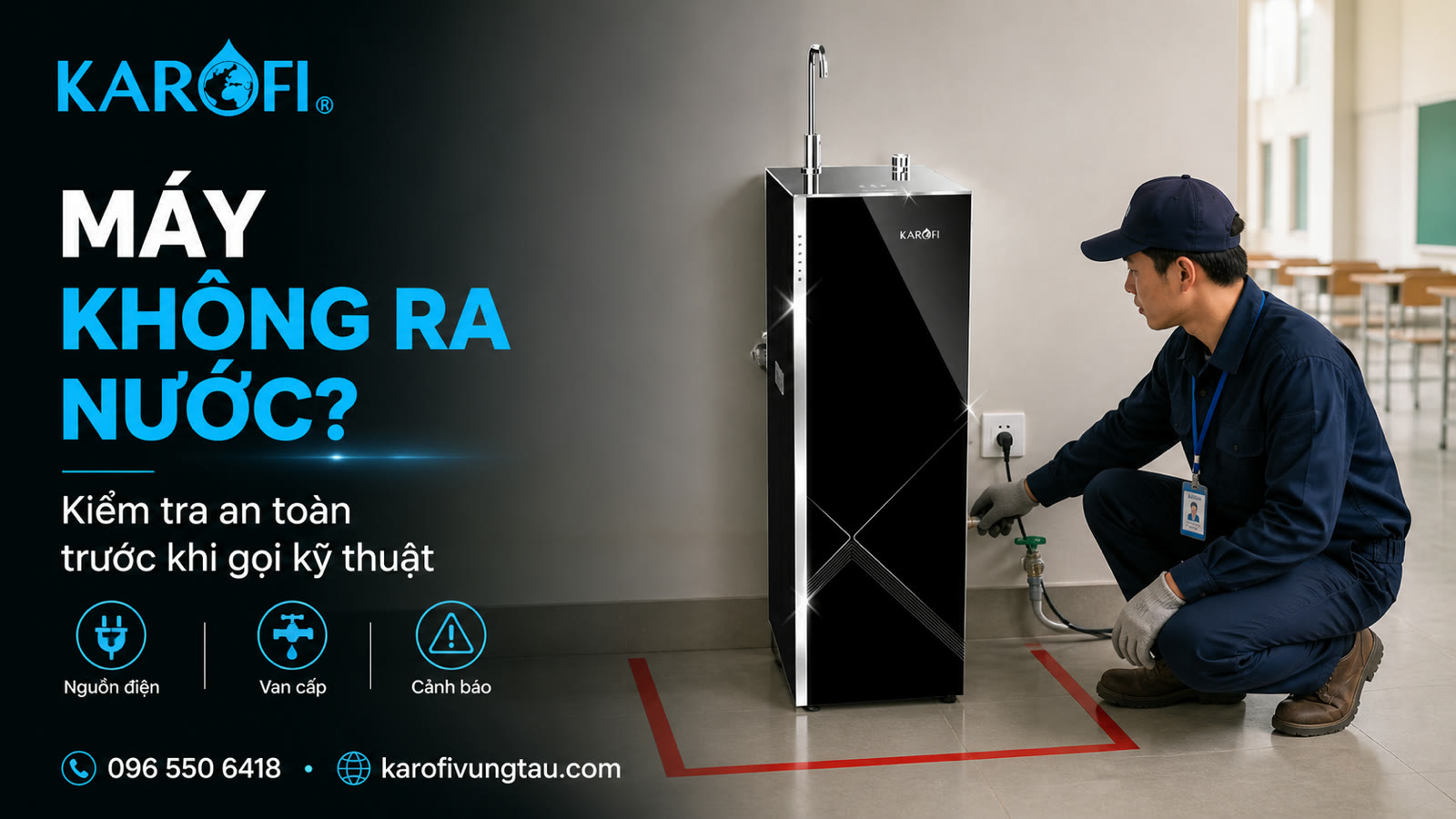 Máy lọc trường học không ra nước