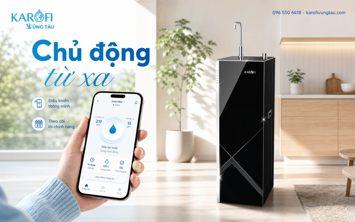Máy lọc nước thông minh Vũng Tàu: theo dõi KAQ-M22