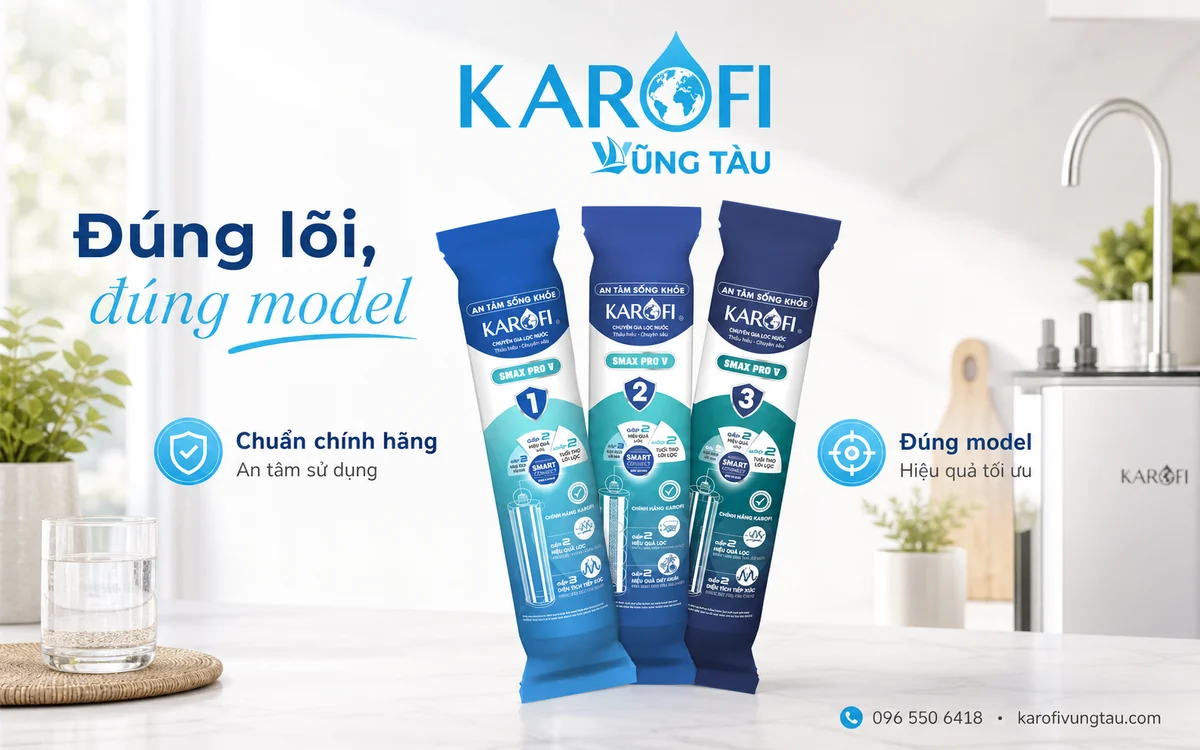 Lõi lọc Karofi chính hãng Vũng Tàu: chọn đúng Smax Pro V