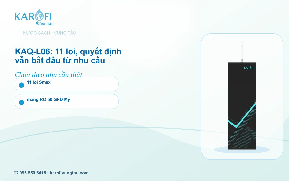 Máy lọc nước gia đình Vũng Tàu: KAQ-L06 cho nhu cầu nào?