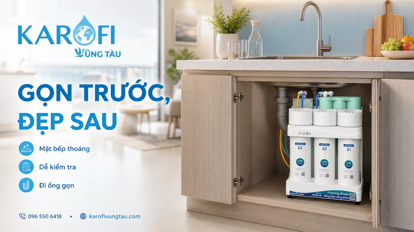 Máy lọc nước cho căn hộ Vũng Tàu: ưu tiên gọn và dễ bảo trì