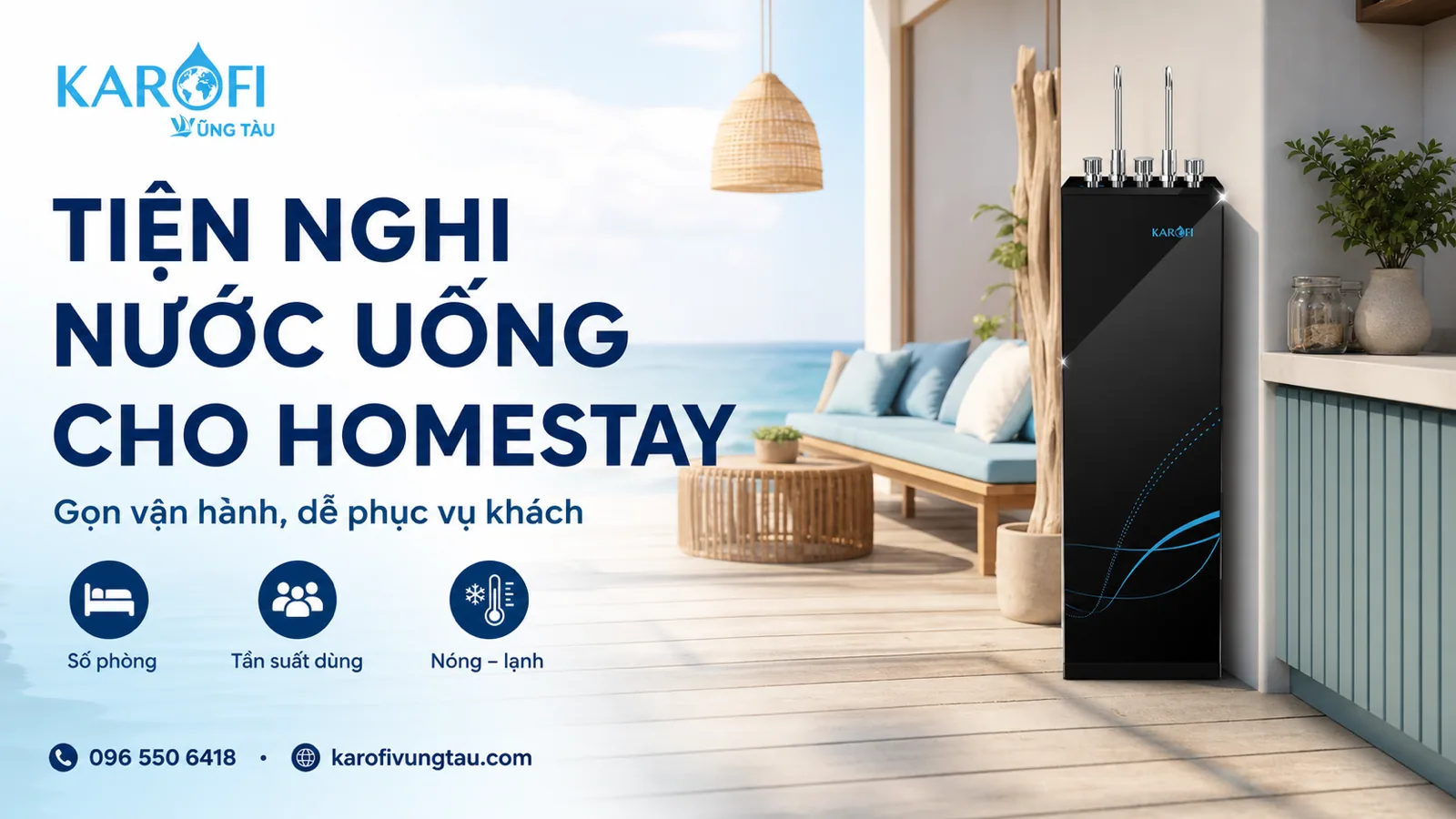 Máy lọc nước cho homestay Vũng Tàu: gọn vận hành, tiện cho khách