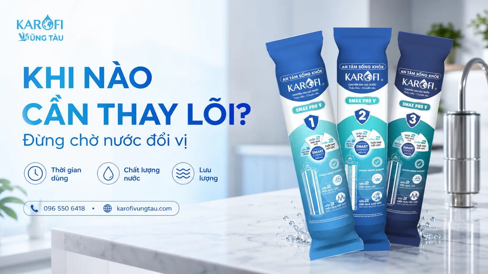 Thay lõi máy lọc nước Bà Rịa Vũng Tàu: khi nào cần thay?
