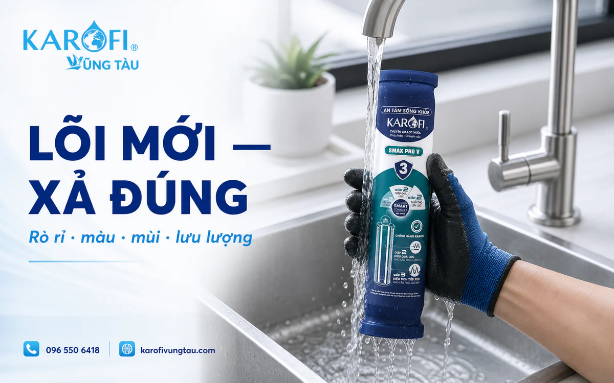 Cách xả lõi lọc nước mới sau khi thay