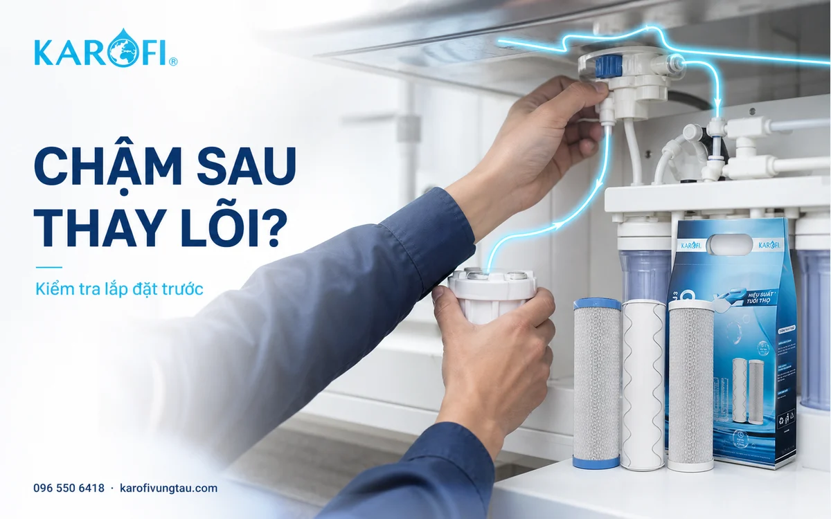 Máy lọc nước chảy chậm sau khi thay lõi: kiểm tra gì?